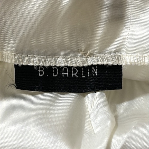 B. Darlin Vintage Brown White Embroidered Fit & Flare Lace Dress XS Retro Party - Picture 10 of 13